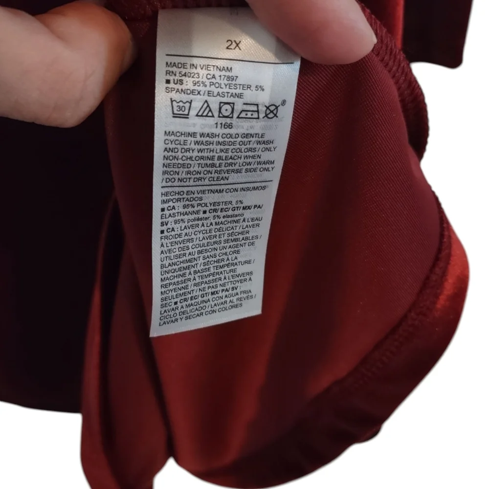 Old Navy Fit and Flare Velvet Mini Dress NWT Scarlet 2X - Picture 9 of 15